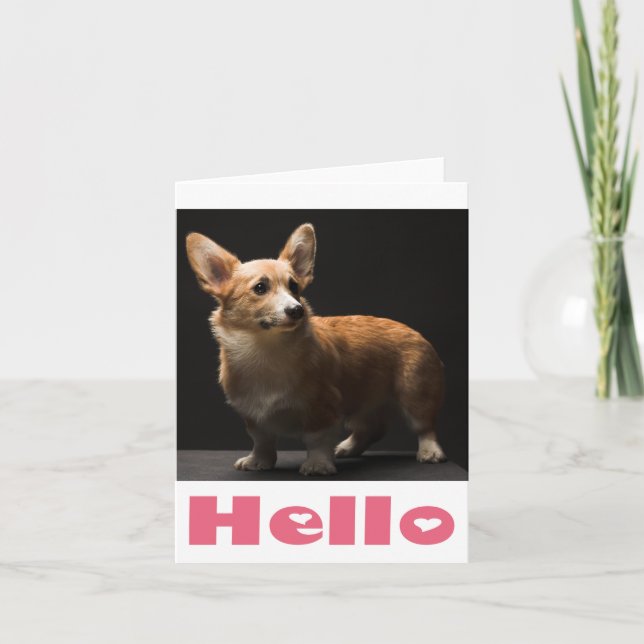 Carte Bonjour Pembroke Corgi Chien Chien Chien Chien Vie (Devant)