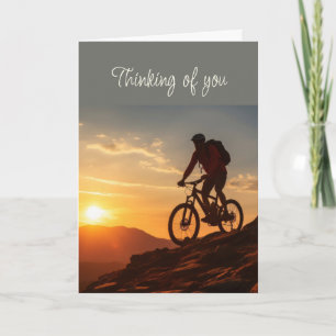 Carte Bonjour Penser à vous VTT Vélo de montagne