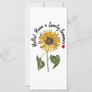 Carte Bonjour ! Profitez d'un été agréable - tournesol V