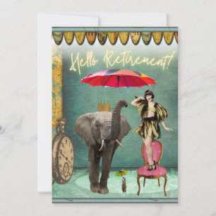 Carte Bonjour Retraite Fun et Funky Flat Card