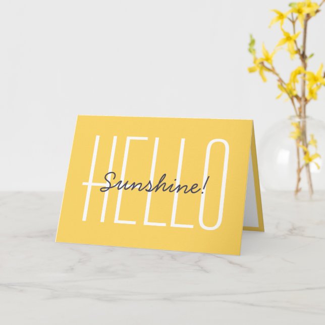 Carte Bonjour Sunshine Yellow Typographie Note (Fleur jaune)
