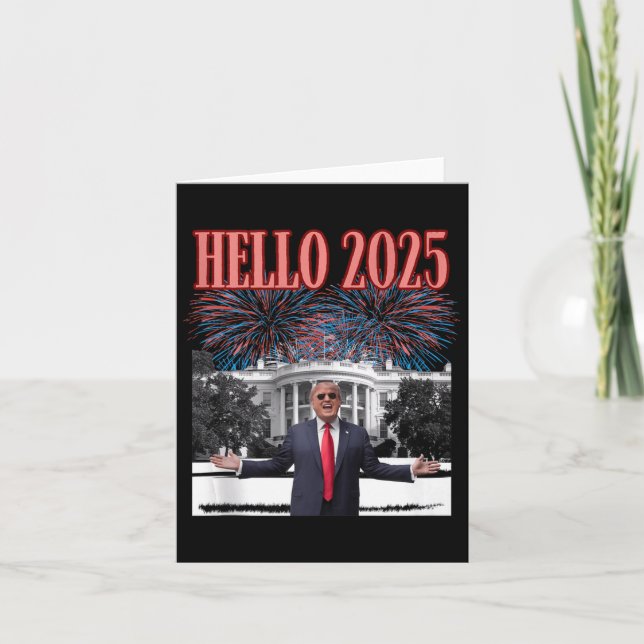 Carte Bonjour Trump patriotique Nouvel An 2025 Républica (Devant)