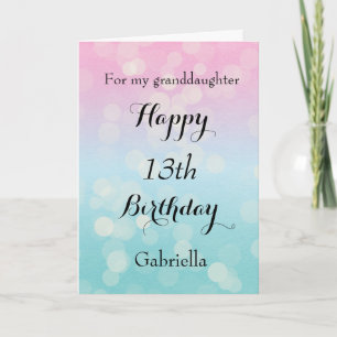 Carte Bonne 13ème anniversaire petite-fille