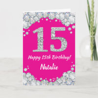 Bonne 15e anniversaire Hot rose et Parties scintil
