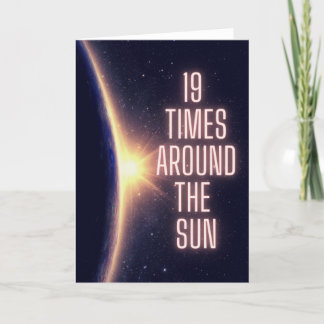 Carte Bonne 19e anniversaire Universe Sun Greeting Card