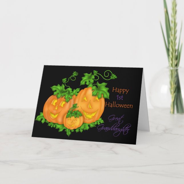 Carte Bonne 1ère grande-fille d'Halloween (Devant)