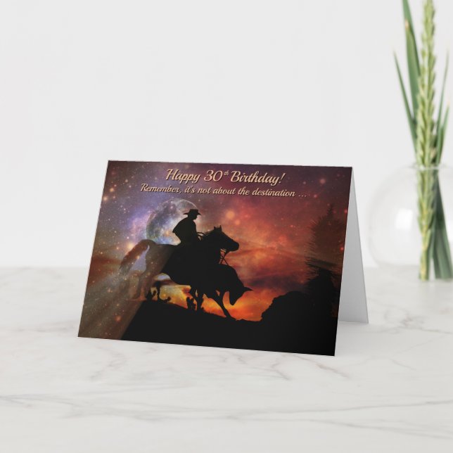 Carte Bonne 30e anniversaire Cowboy et Horse Card (Devant)