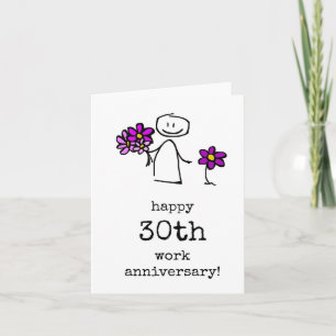 Carte Bonne 30ème anniversaire de travail
