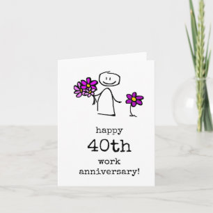 Carte Bonne 40ème anniversaire de travail