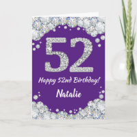 Bonne 52e anniversaire Parties scintillant violet 