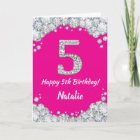 Bonne 5e anniversaire Hot rose et Parties scintill