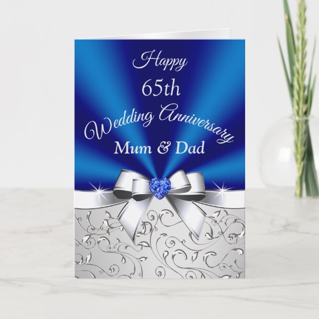 Carte Bonne 65e anniversaire Mariage Cartes, maman et pa (Devant)