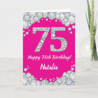 Bonne 75e anniversaire Hot rose et Parties scintil