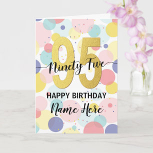 Carte Bonne 95ème anniversaire Pastel Rainbow Gold Woman