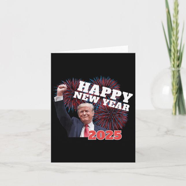 Carte Bonne année 2025 Trump patriotique Conservateur D (Devant)