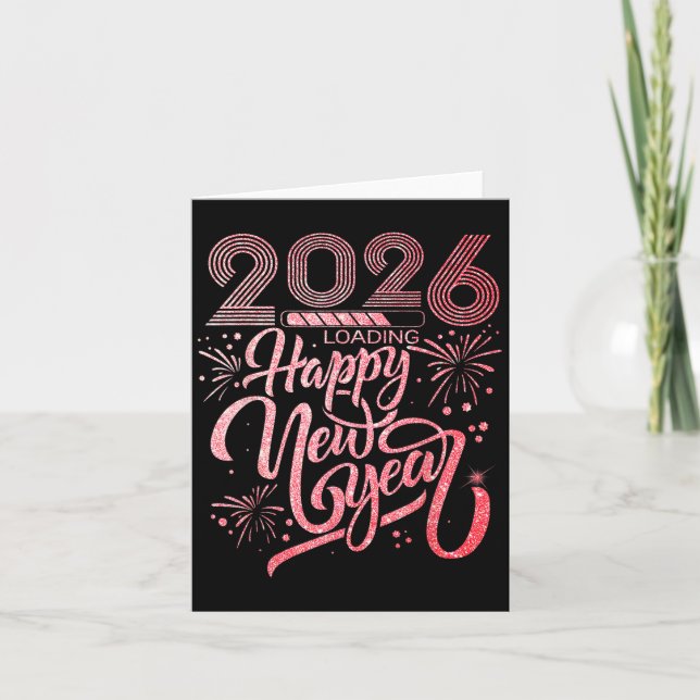 Carte Bonne année 2026 chargement de feux d'artifice fêt (Devant)