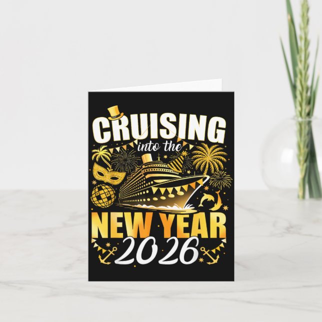 Carte Bonne année 2026 Croisière dans la nouvelle année  (Devant)