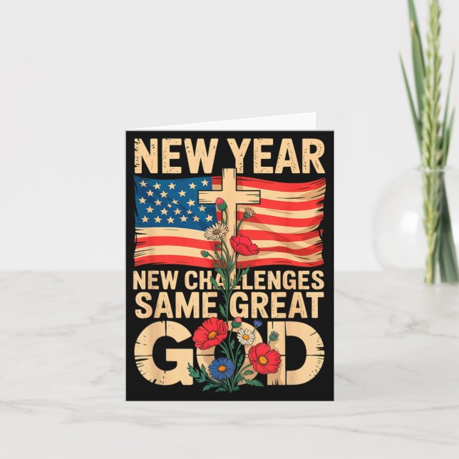 Carte Bonne année 2026 Défis chrétiens Même Dieu exce (Devant)