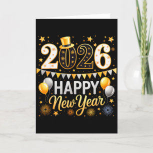 Carte Bonne année 2026 Famille correspondant aux feux d'