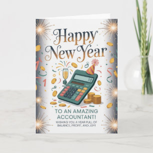 Carte Bonne année à un comptable incroyable