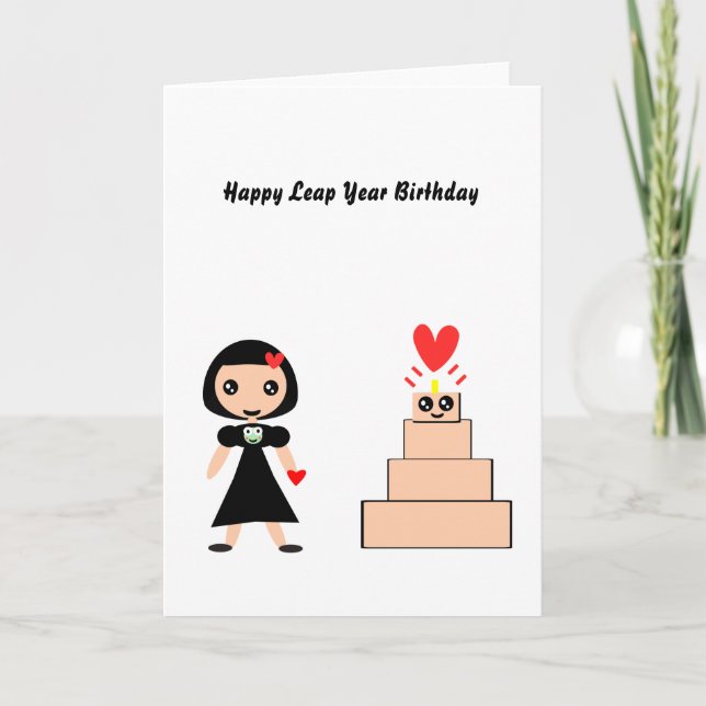 Carte Bonne année bissextile d'anniversaire (Devant)