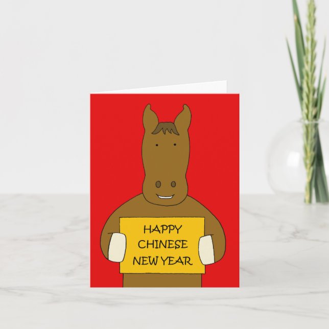 Carte Bonne année chinoise du Cheval (Devant)