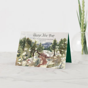 Carte Bonne année Écriture Psaume 145 Désert d'hiver