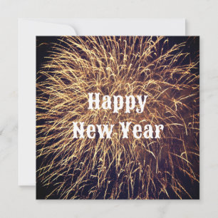 Carte Bonne année Golden Fireworks tendance 2023