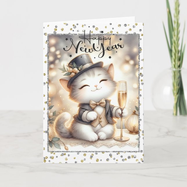Carte Bonne année Kitty Kitty (Devant)