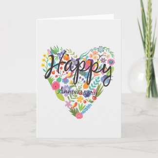 Carte Bonne Anniversaire Big Heart Of Flowers Card