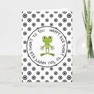 Carte Bonne Anniversaire Cute Frog Black and White Card