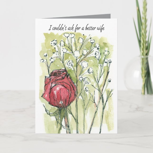 Carte Bonne Anniversaire Femme Rouge Rose Bébé Respirati (Devant)