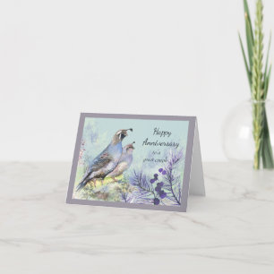 Carte Bonne Anniversaire Great Couple California Quail 