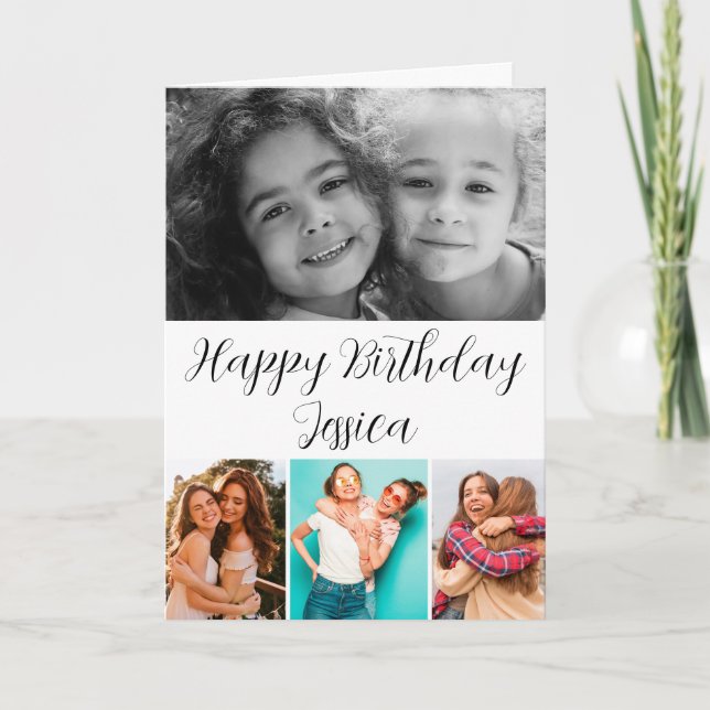 Carte Bonne anniversaire meilleurs amis élégante calligr (Devant)