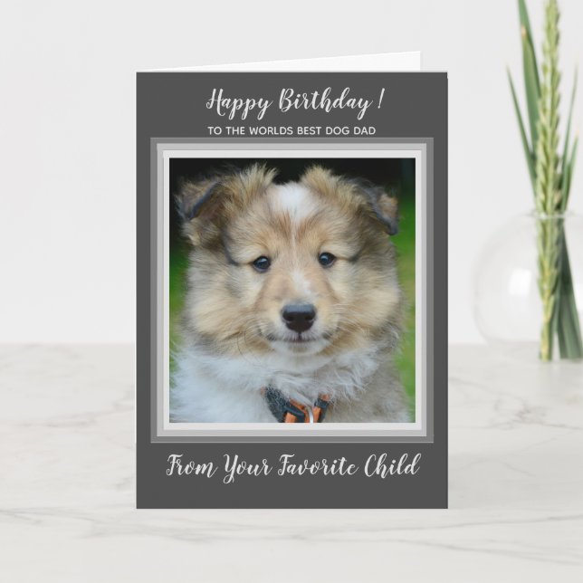 Carte Bonne Anniversaire Mondes Meilleur Chien Papa Fram (Devant)