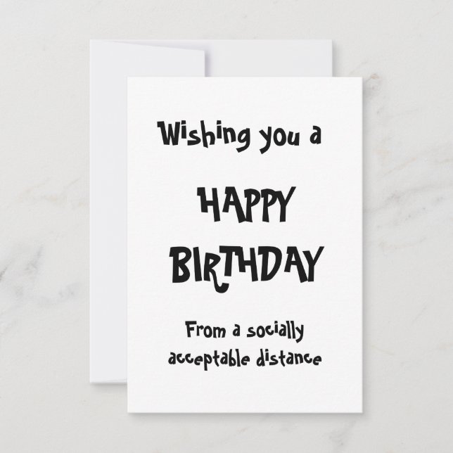 Carte Bonne auto-isolement Anniversaire Distances social (Devant)