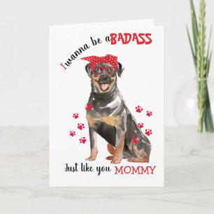 Carte Bonne Badass de la Fête des Mères de Rottweiler Do