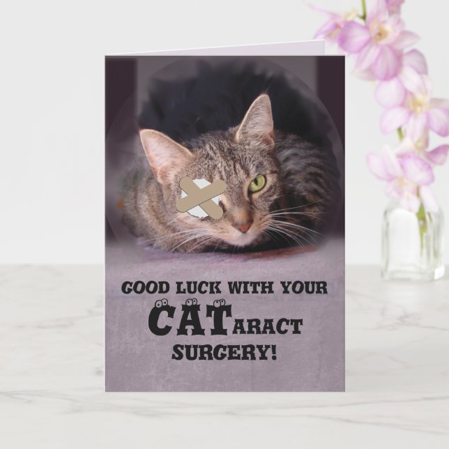Carte Bonne chance avec votre chirurgie CATaract (Orchidée)