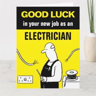 Carte Bonne chance dans votre nouveau poste d'électricie
