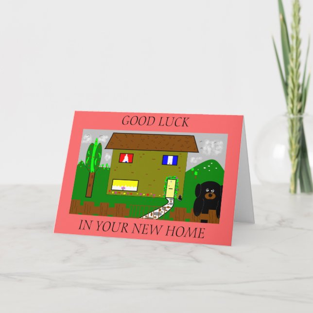 CARTE , BONNE CHANCE, DANS VOTRE NOUVELLE MAISON (Devant)