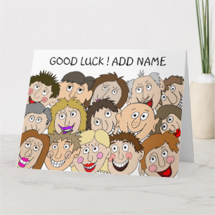 Carte Bonne chance Funny Faces Card