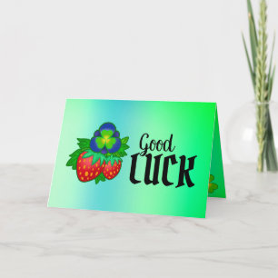 Carte Bonne chance Irish Strawberry Exam Etude Souhaite