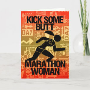 Carte Bonne Chance Marathon Femme Tirer Un Bout
