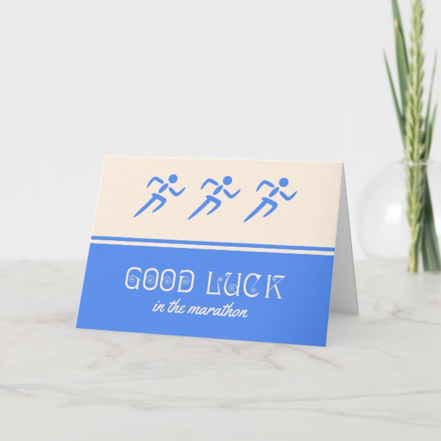 Carte Bonne chance marathon sportif (Devant)