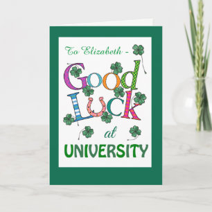 Carte Bonne chance personnalisée à l'Université Clover à