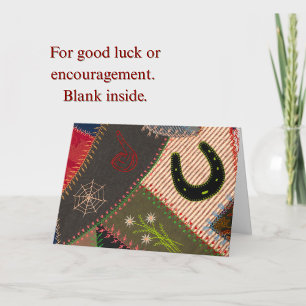 Carte Bonne Chuck Horseshoe Vintage Patchwork Crazy Quil