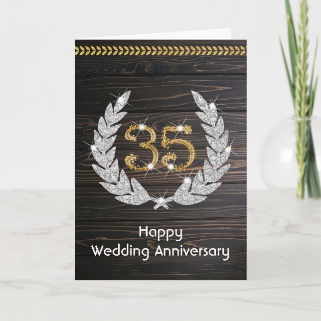 Carte Bonne émeraude 35e anniversaire de Mariage (Devant)