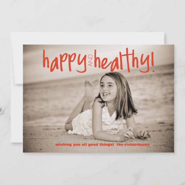 Carte Bonne et saine Rouge (Devant)