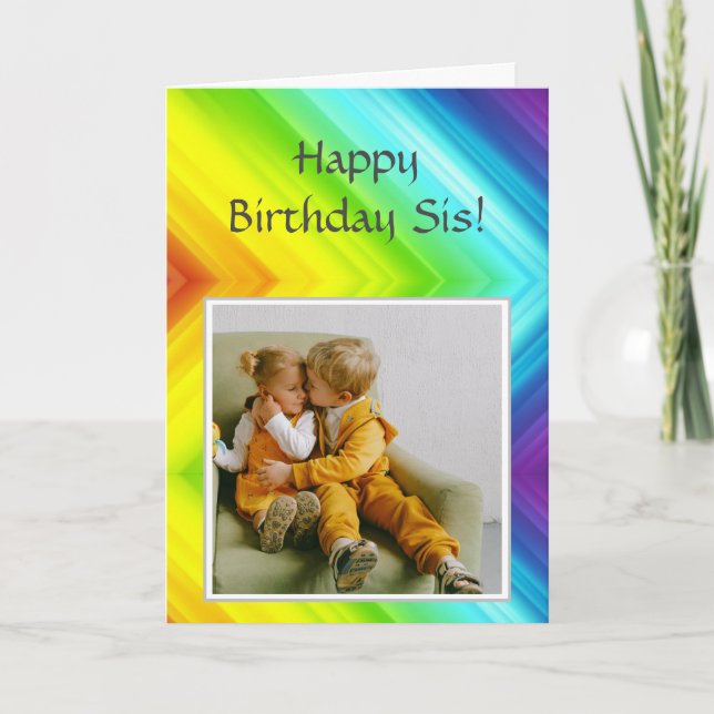 Carte Bonne fête d'anniversaire avec photo pour la perso (Devant)