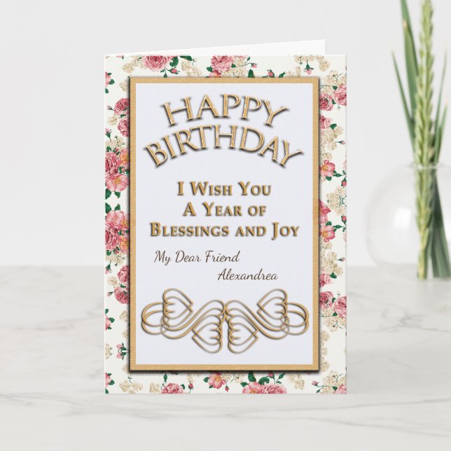 Carte Bonne fête d'anniversaire Fleurs amies Béni Person (Devant)